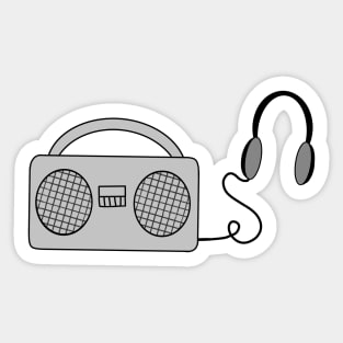 Stereo with headphones Sticker